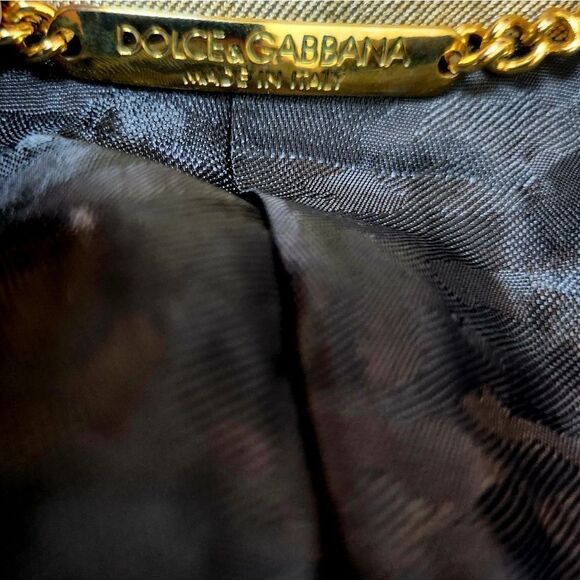 Dolce & Gabbana Wool Silk Blend Metallic Gold Mens Blazer Size 48 - Picture 7 of 13